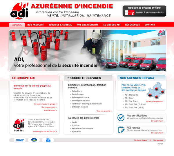 Site Internet ADI Incendie - Stéphane LEGRAND